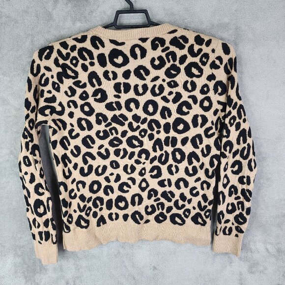 Womens A New Day Sweater Brown & Black Leopard Print Long Sleeve Crew Neck XL - Picture 5 of 8